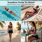 ⏳🔥50% OFF & Free Shipping🔥 ⏰Color Block Patchwork Nylon Sporty 3-Piece Bikini Set - High Waisted & Tummy Control Swimsuit👙🌈