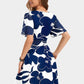 🌸 50% OFF NOW! 🌸Women's Ruffle Sleeve Sexy Sundress Floral V Neck Short Wrap Dress with Pockets