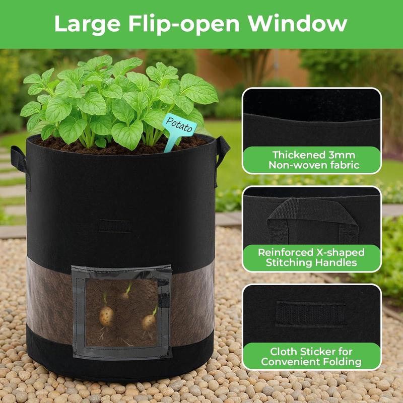 18/26/38L Large Capacity Potato Grow Planter PE Container Bag Pouch Tomato Vegetables Garden Outdoor