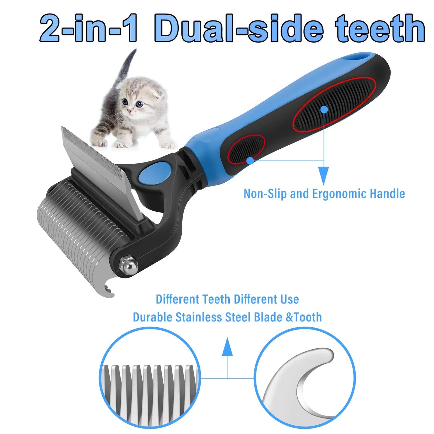 🐾  Last Day Special Price £9.99 !  🏆 Professional Deshedding Tool For Dogs And Cats – Gentle On Skin, Efficient Grooming & Comfortable Grip Design ✂️