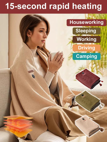 🏆LAST DAY 50% OFF🧣Draagbare USB Verwarmde Deken om te Dragen