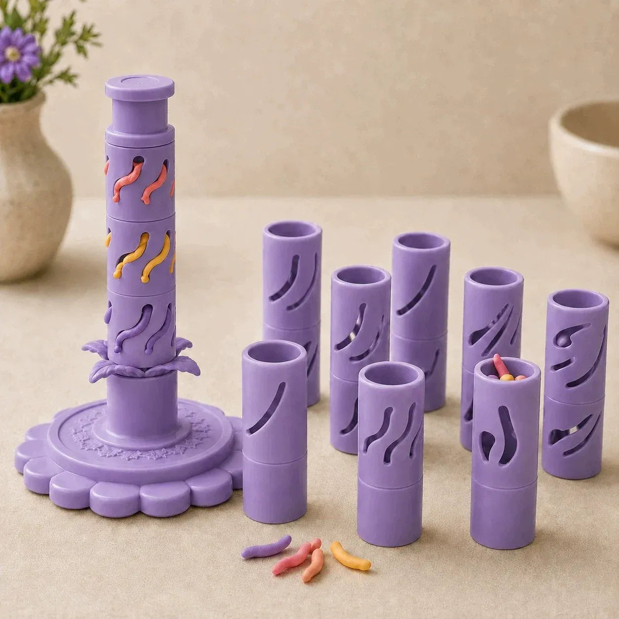 ⏳50% OFF – 🌸 Beginner-Friendly Clay Bloom Maker Set | Reusable 3D-Printed Flower Shaping Tool with Interchangeable Sleeves & 24-Color Modeling Clay Included ✨