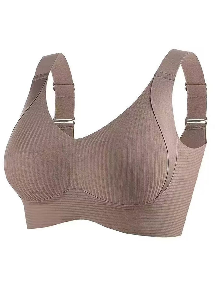 🎁HOT SALE!💕Subtle Striped Seamless Bra with W-Support – Comfort & Style!