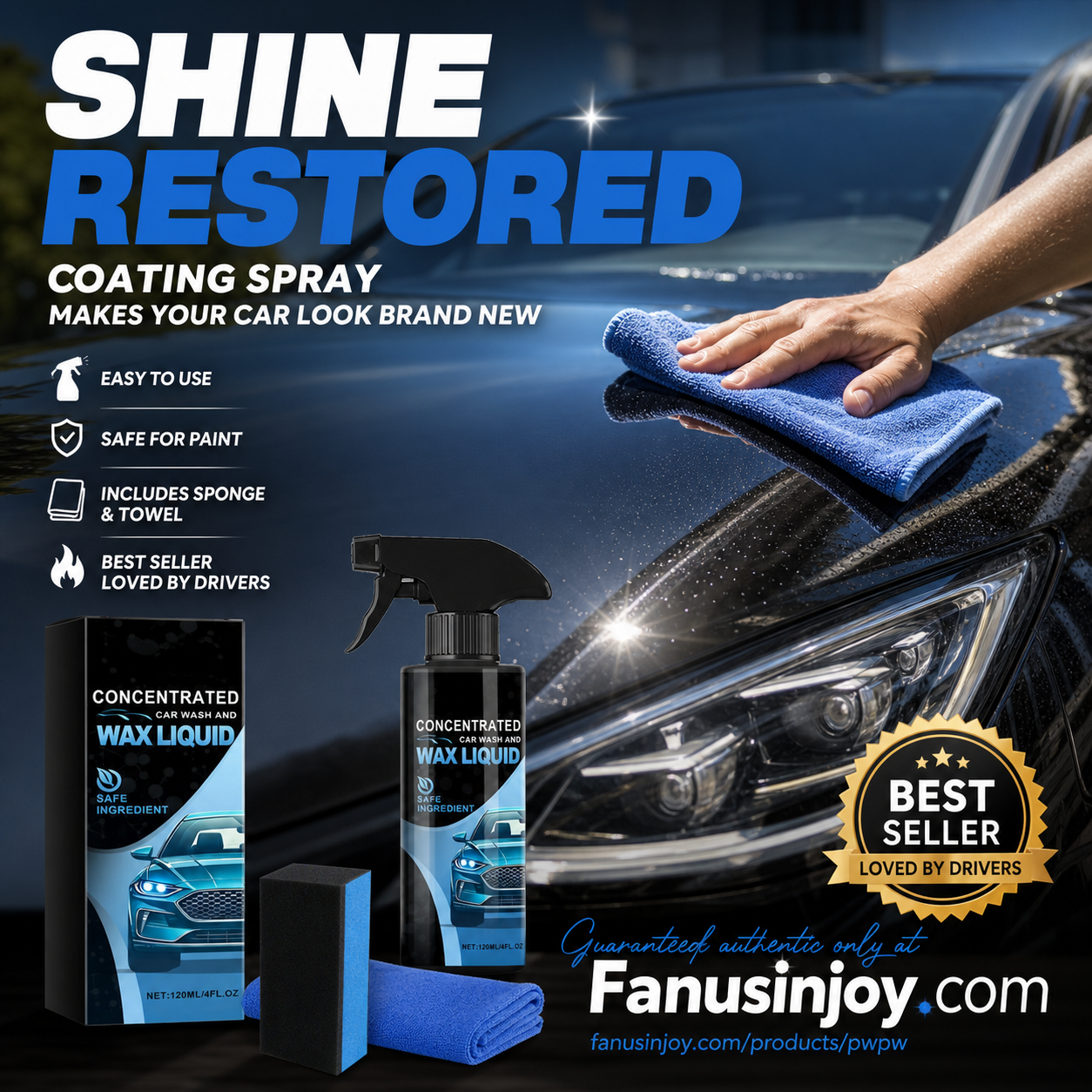 🔥2026 LAST DAY SALE 50% OFF🔥Buy 3 Get 2 Free 🚘Bring your car a brand-new look！✨️Gentle and Effective Car Cleaning Spray (with Sponge and Wipe)