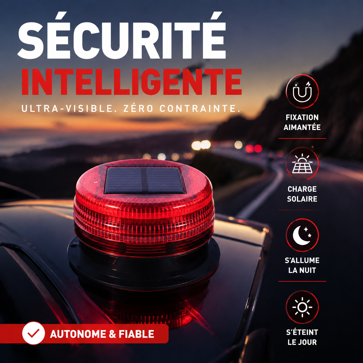 Solar-Powered Flashing Light