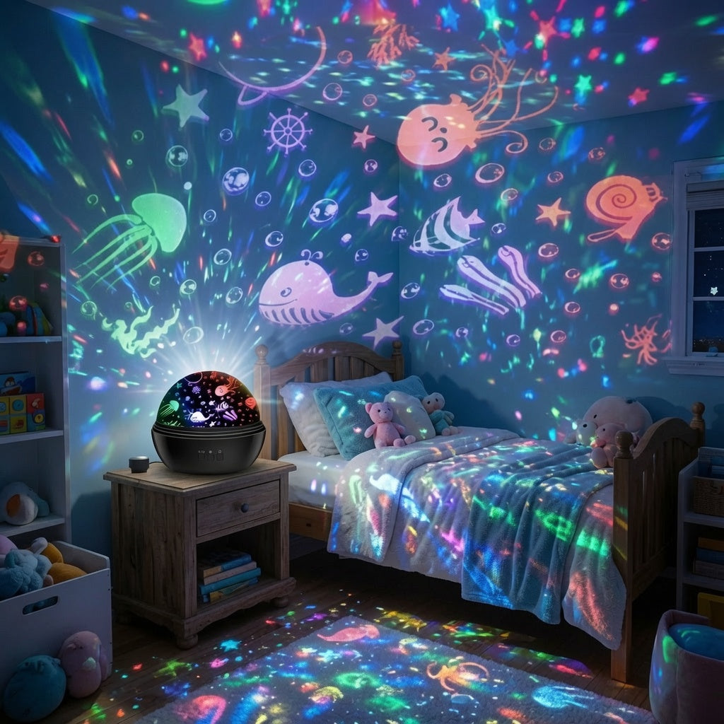 🌌 50% OFF NOW! ⭐ 2-in-1 Rotating Star Projector Night Light – Soothing starry projection, calming colors & rotating effect – Perfect for kids’ rooms & relaxation 🌙