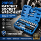 📢📢50% OFF !!⏰29pcs Ratchet Socket Wrench Tool Kit, Multi-Size Repair Hand Tool Set with Storage Case 🔧