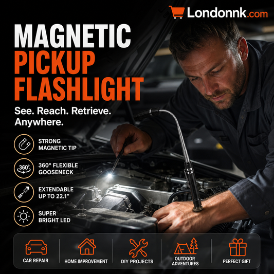 ⏳Time-Limited Special⏰Multifunctional Magnetic Telescopic Flashlight – Extendable, 360° Gooseneck, Super Bright 🛠️