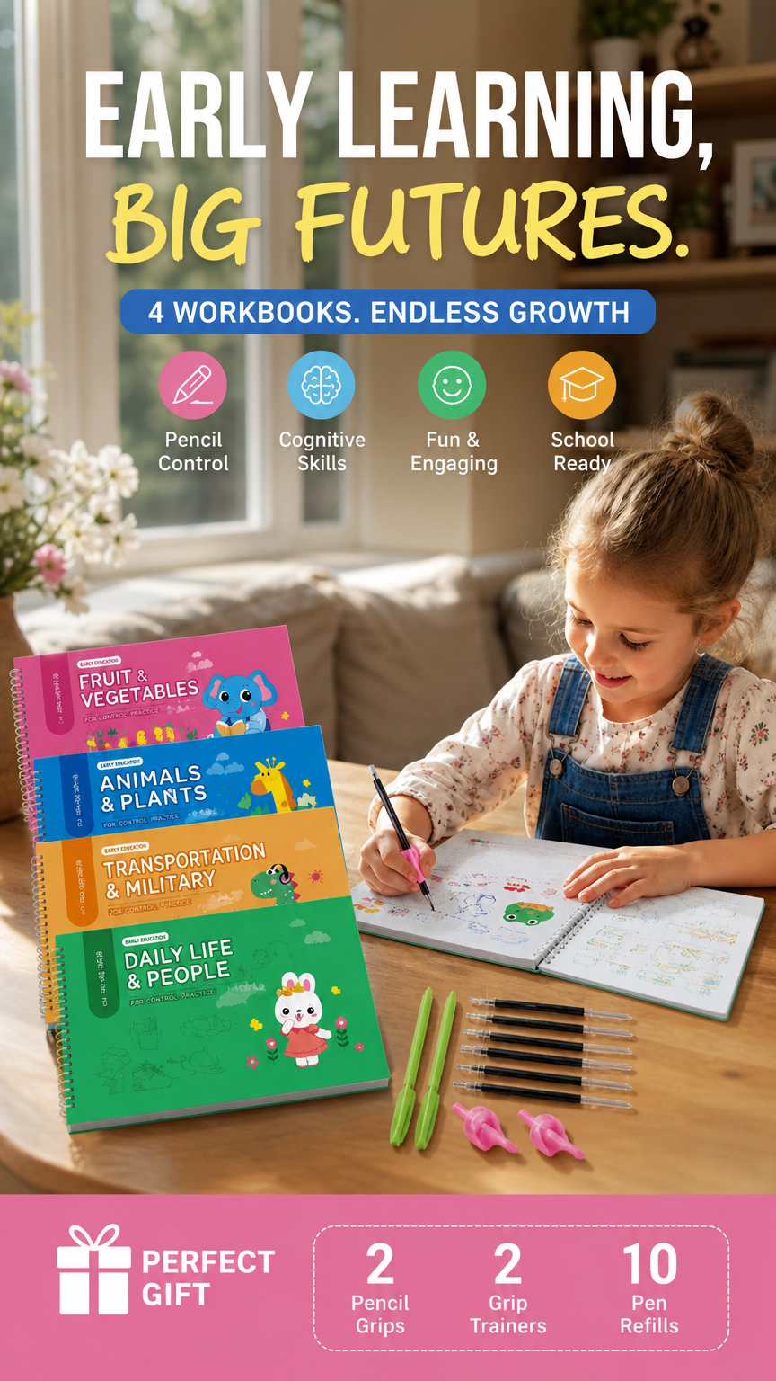 8-Theme Cartoon Tracing Groove Drawing Book