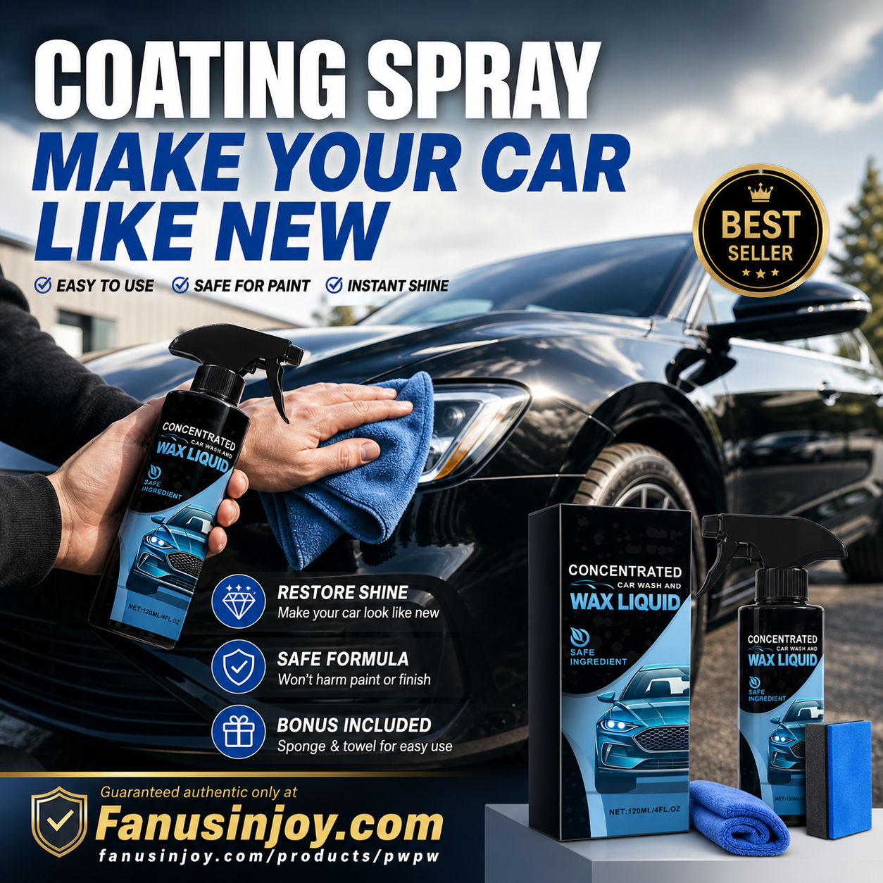 🔥2026 LAST DAY SALE 50% OFF🔥Buy 3 Get 2 Free 🚘Bring your car a brand-new look！✨️Gentle and Effective Car Cleaning Spray (with Sponge and Wipe)