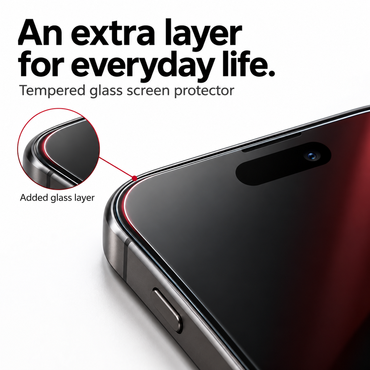 Black Shimmer Privacy Tempered Glass Screen Protector for iPhone