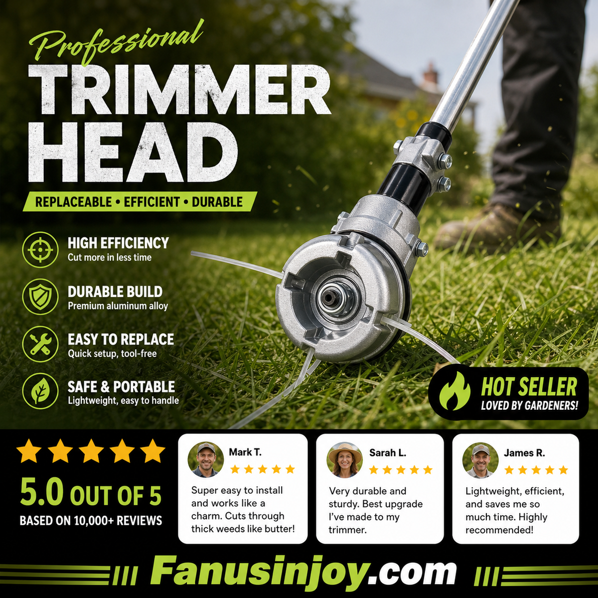 🗡️Faster, sharper and more portable! 🌱Aluminum Trimmer Head for Grass Cutter and Weed Eater