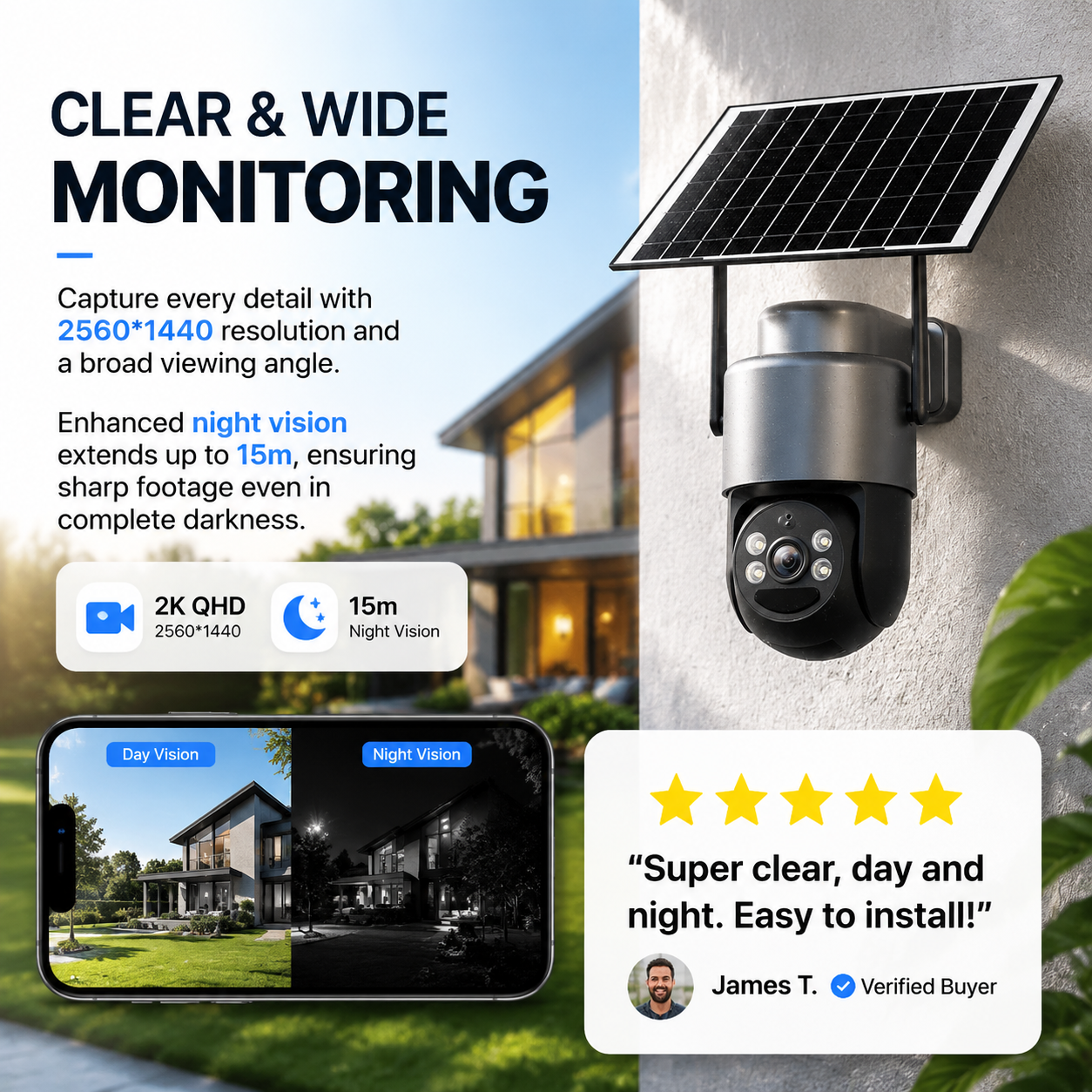 📦50%OFF|Solar-Power Wireless Security Camera Set with Alarm