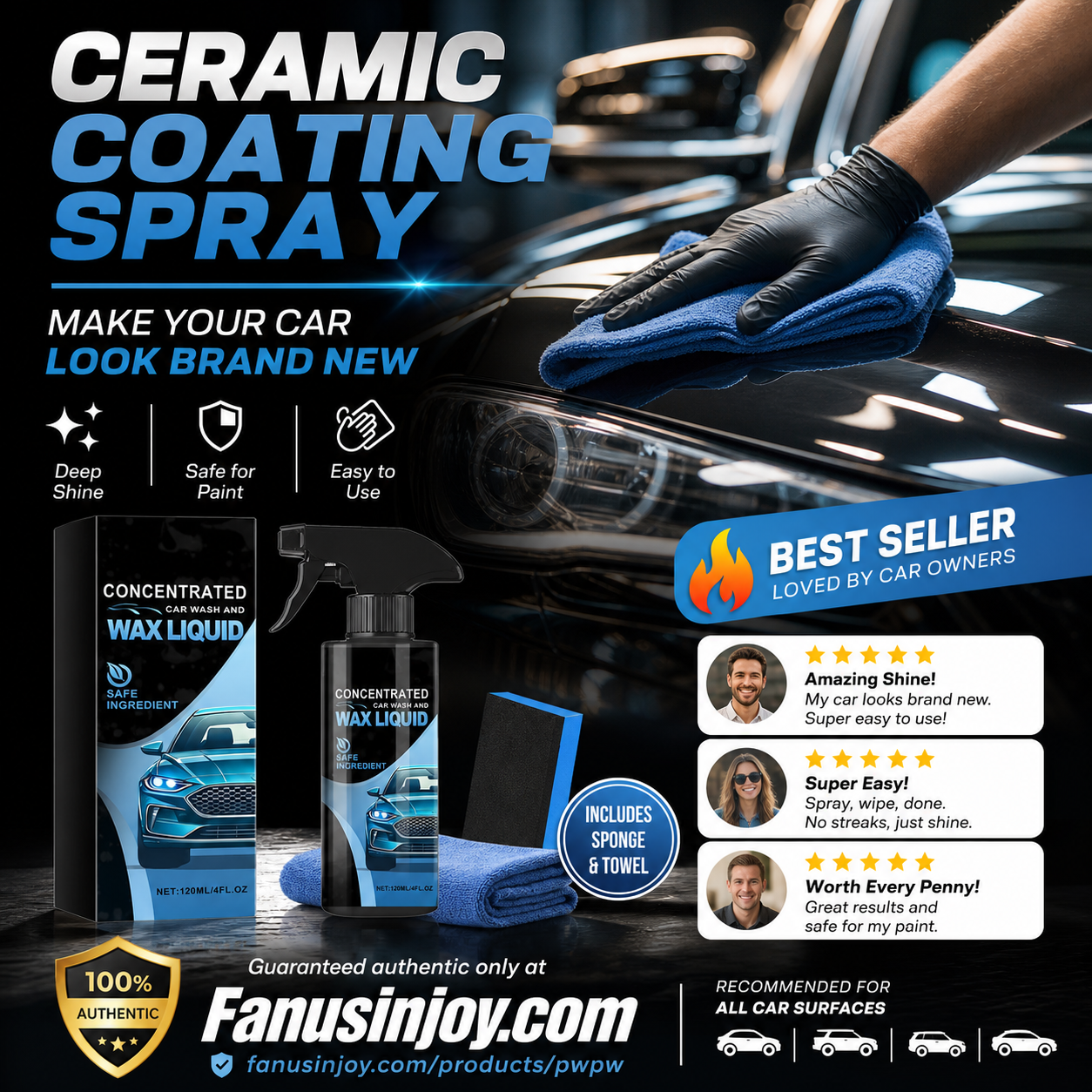 🔥2026 LAST DAY SALE 50% OFF🔥Buy 3 Get 2 Free 🚘Bring your car a brand-new look！✨️Gentle and Effective Car Cleaning Spray (with Sponge and Wipe)
