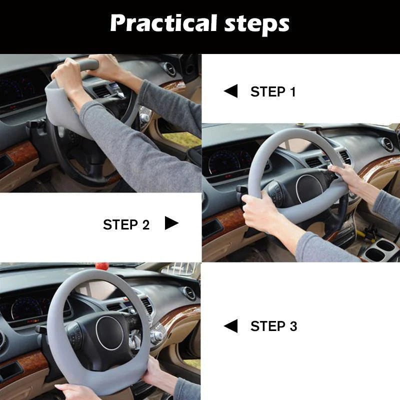 🚗 LIMITED‑TIME 50% OFF! ⚡ Silicone Steering Wheel Protective Cover – Non‑Slip, Tool‑Free Install, Durable ✨