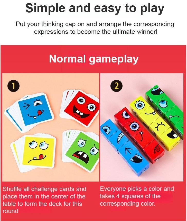 5D Puzzle Faces Changing Game - Family Fun with Interactive Expressions, Boosts Creativity & Logic Skills 👨‍👩‍👧‍👦✨