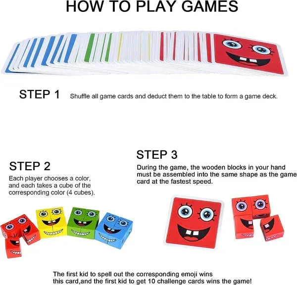 5D Puzzle Faces Changing Game - Family Fun with Interactive Expressions, Boosts Creativity & Logic Skills 👨‍👩‍👧‍👦✨