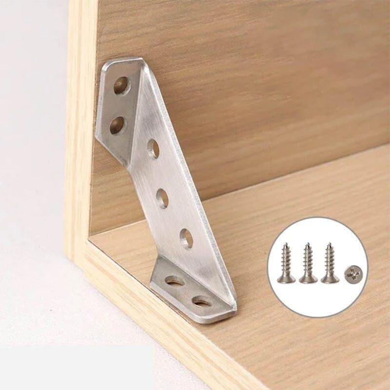 🔥Hot Sale 50% OFF🔥🔧 UNIVERSAL STAINLESS STEEL FURNITURE CORNER BRACES — Triangular Stability Reinforcement | Rust-Proof Structural Support & Easy Install 🔧
