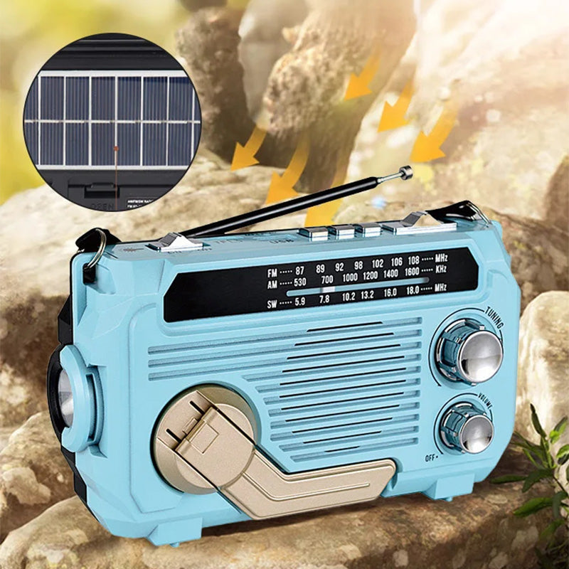 📢📢50% OFF !!!⏰Multi-function Hand Crank Portable Radio with Flashlight