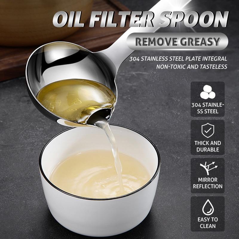 Household Oil Water Separator Ladle Density Principle Grease Remover Strainer Spoon Kitchen Daily Cooking Gadget