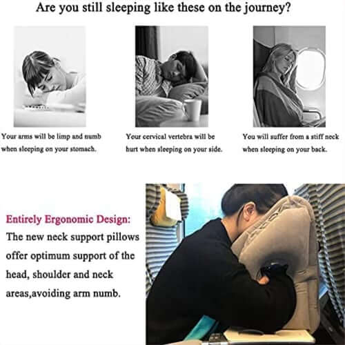 🔥50% OFF🌬️✈️😴 Portable, inflatable, ergonomic travel pillow: Enjoy a comfortable sleep anytime, anywhere 🧳💤