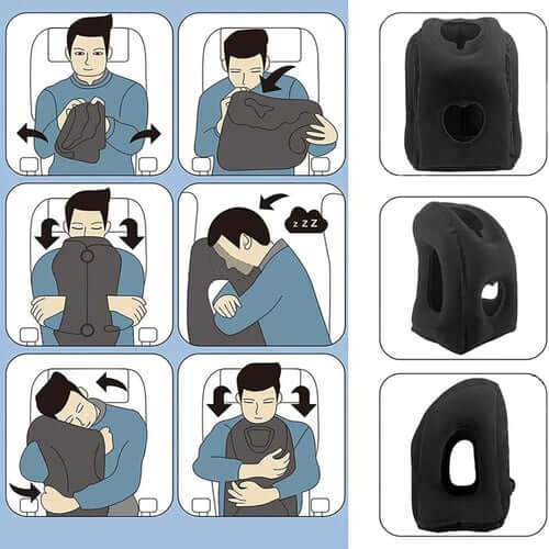 🔥50% OFF🌬️✈️😴 Portable, inflatable, ergonomic travel pillow: Enjoy a comfortable sleep anytime, anywhere 🧳💤