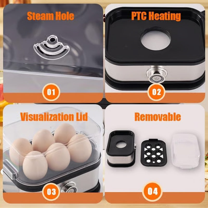 🔥2026 Hot Products🔥 Multifunctional Egg Steamer with Clear Lid💥