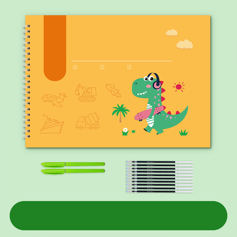8-Theme Cartoon Tracing Groove Drawing Book