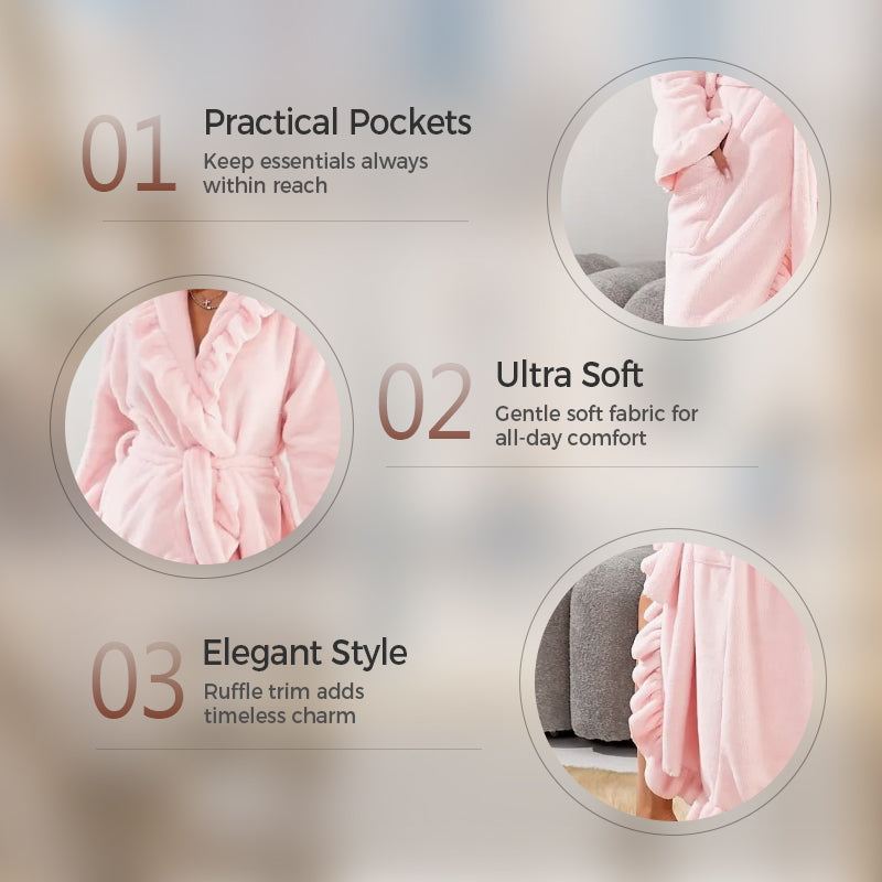 🔥Halloween Early Bird Offer✨Soft Fluffy Bathrobe 🧖♀️ – Skin-Friendly Fabric, Cozy Warmth for Post-Shower