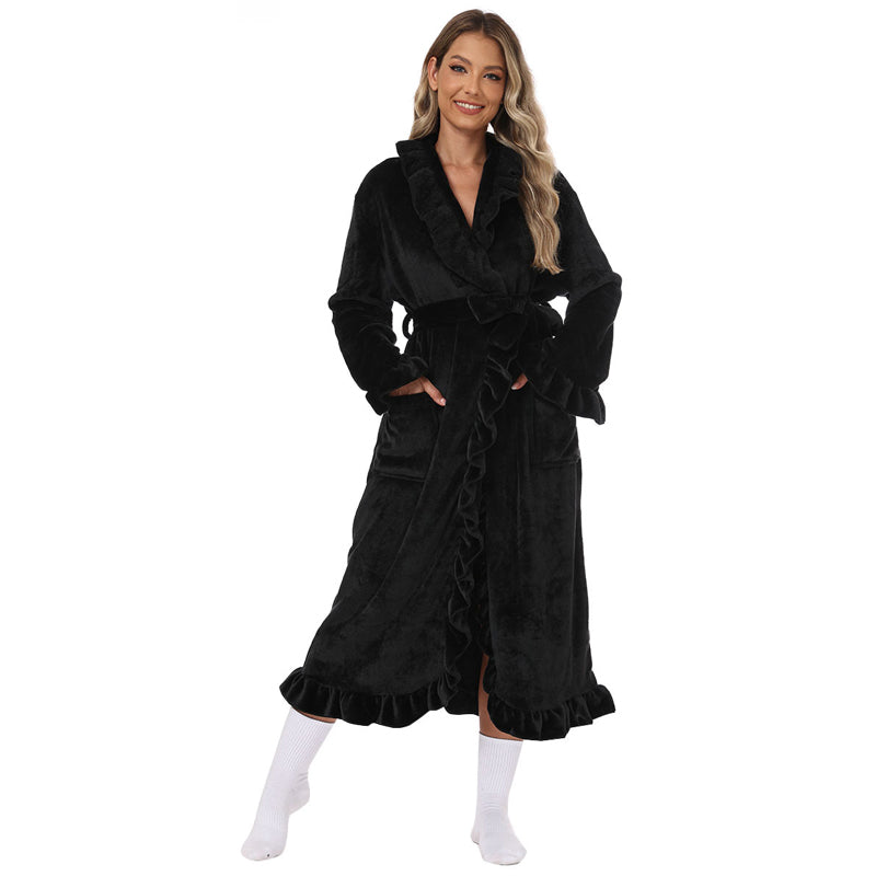 🔥Halloween Early Bird Offer✨Soft Fluffy Bathrobe 🧖♀️ – Skin-Friendly Fabric, Cozy Warmth for Post-Shower