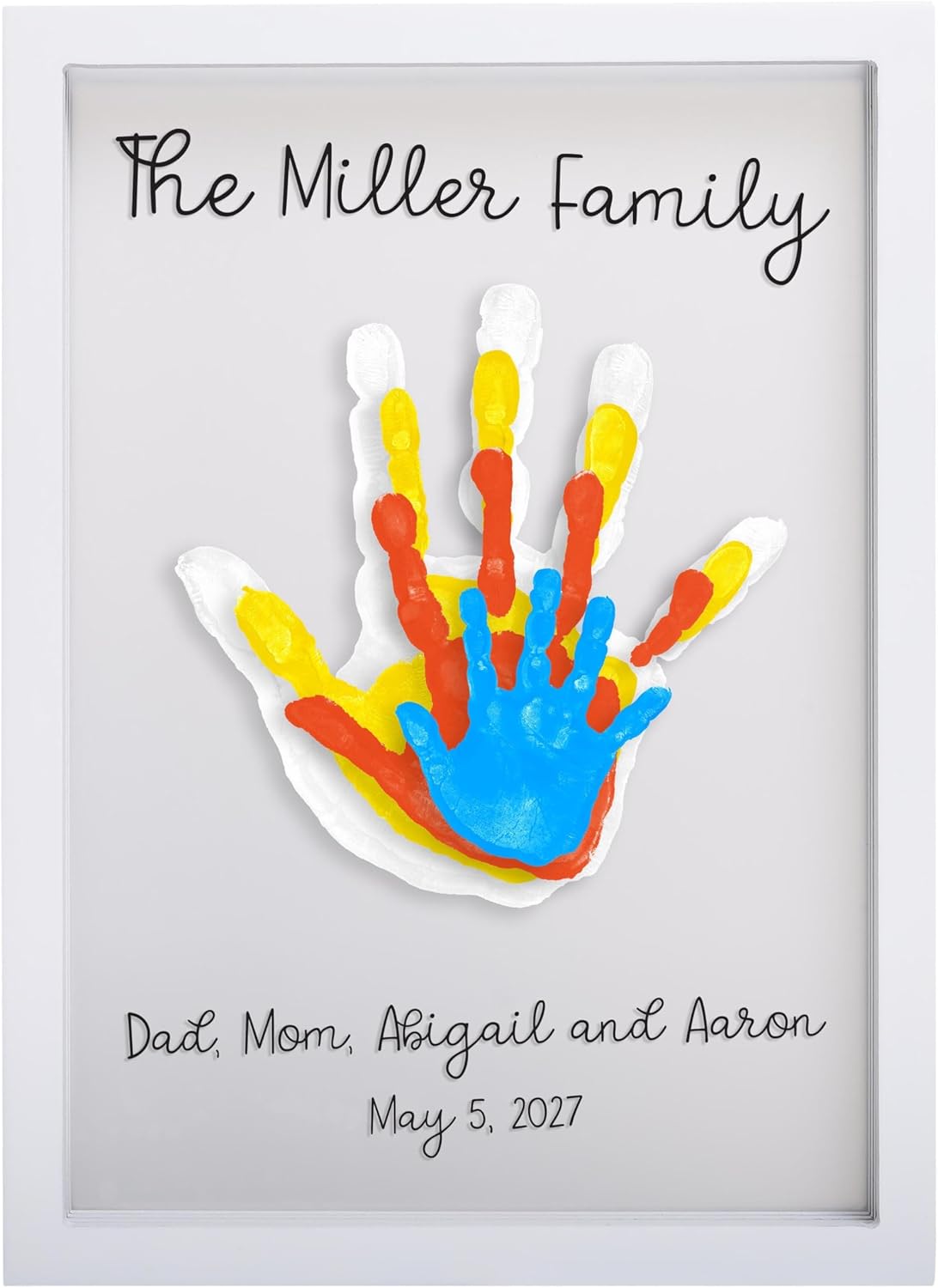 ⏳Limited-time 60% off⏰Family handprint set🎨 DIY Family Memorial Gift Kit, Acrylic Board,🖐️Colorful Paints, Holds Up to 4 Handprints