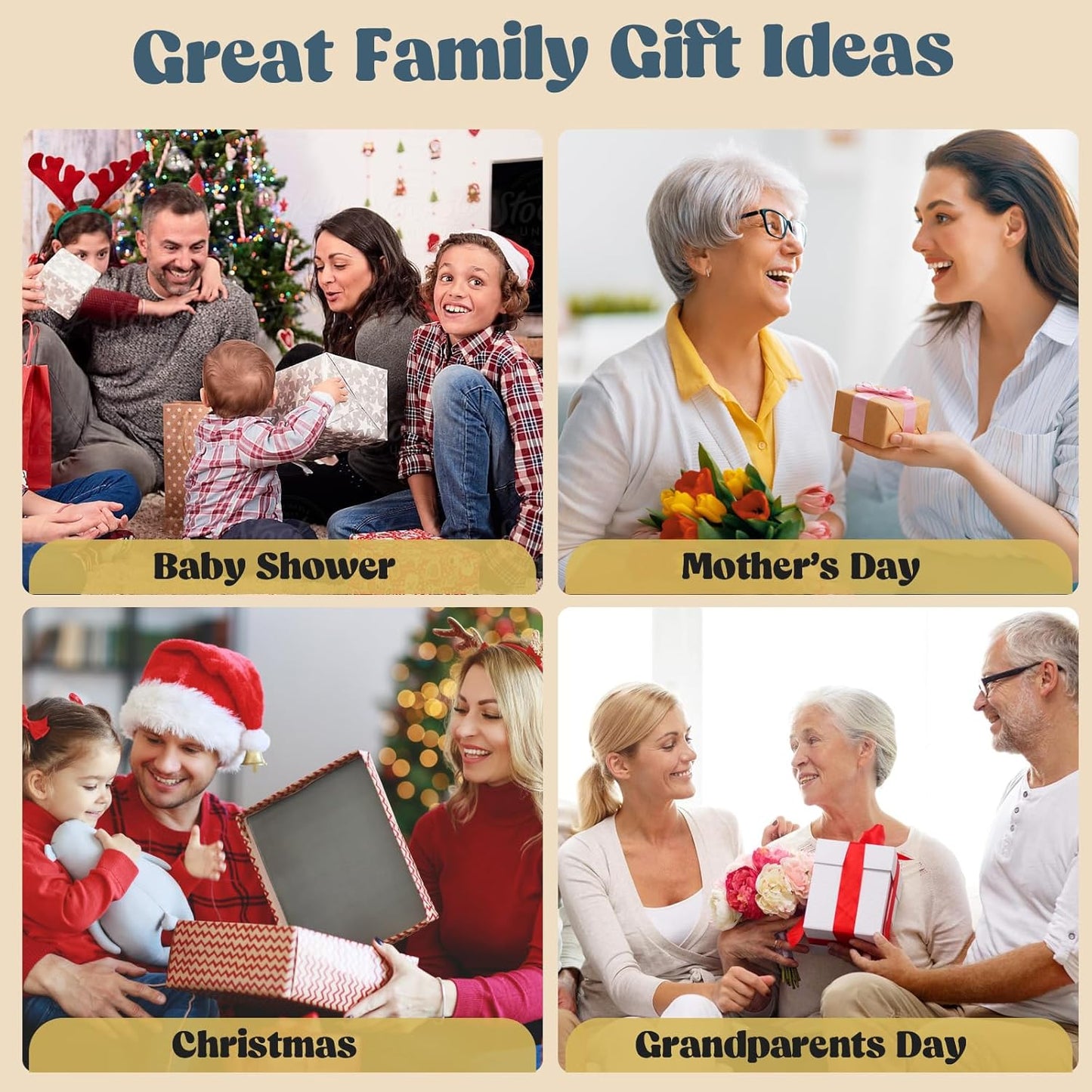 ⏳Limited-time 60% off⏰Family handprint set🎨 DIY Family Memorial Gift Kit, Acrylic Board,🖐️Colorful Paints, Holds Up to 4 Handprints
