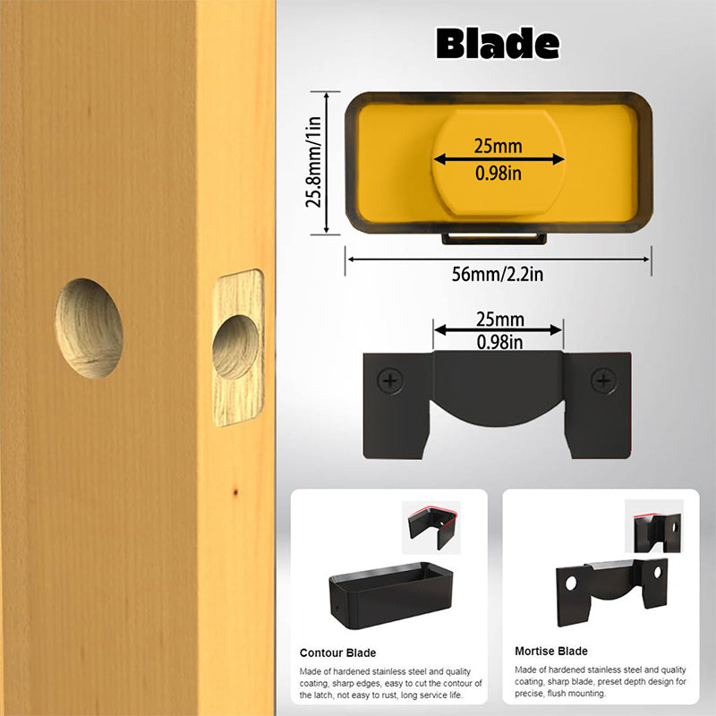 Door Latch Mortise Tool for 1-3/4in & 1-3/8in