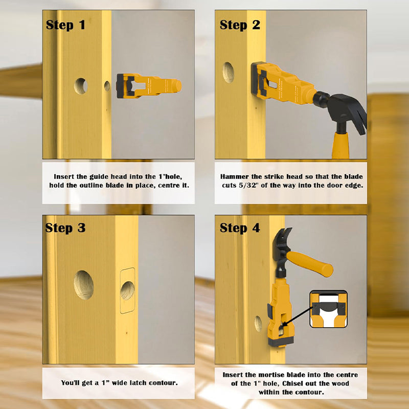 Door Latch Mortise Tool for 1-3/4in & 1-3/8in