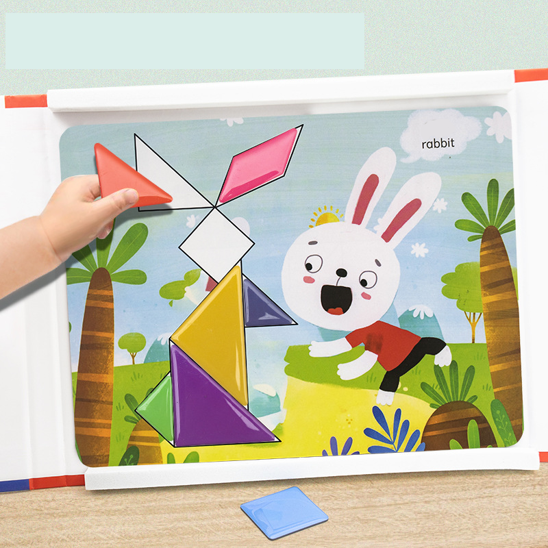 🎁The perfect gift🌟Enhancing children's thinking skills-Children's Magnetic Tangram Puzzle Set
