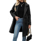 🧥High-quality women's clothing-Elegant Black Double-Breasted Coat: Comfortable Fit & Timeless Style