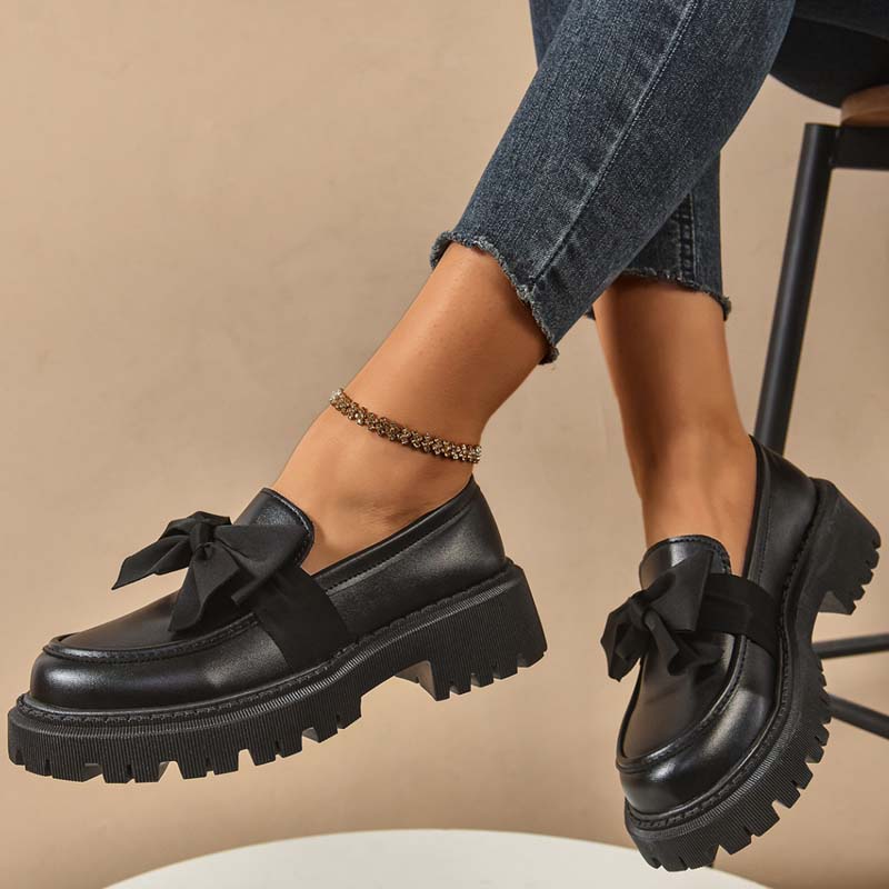 💗Chic Sweet Platform Loafers with Bow
