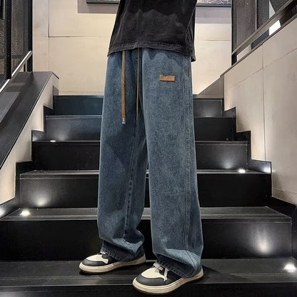 Men's Casual Loose Fit Wide Leg Jeans