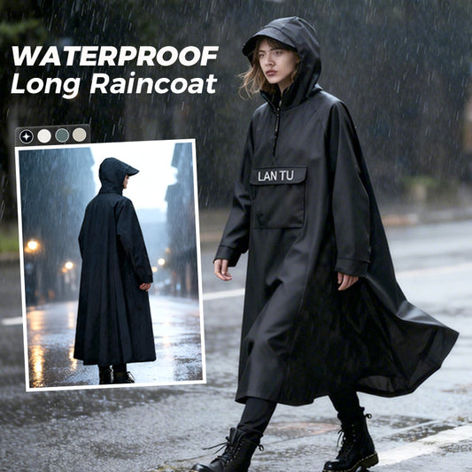 Waterproof Long Raincoat with Hood for Scooter