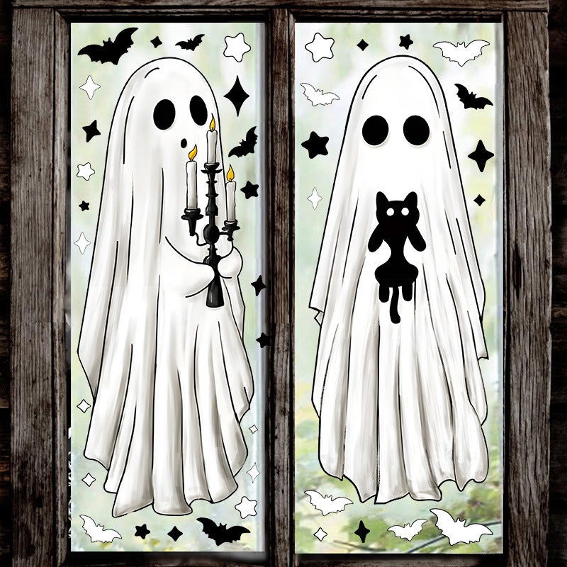 👻 Halloween Ghost Window Clings – Double-Sided Reusable Static Decorations
