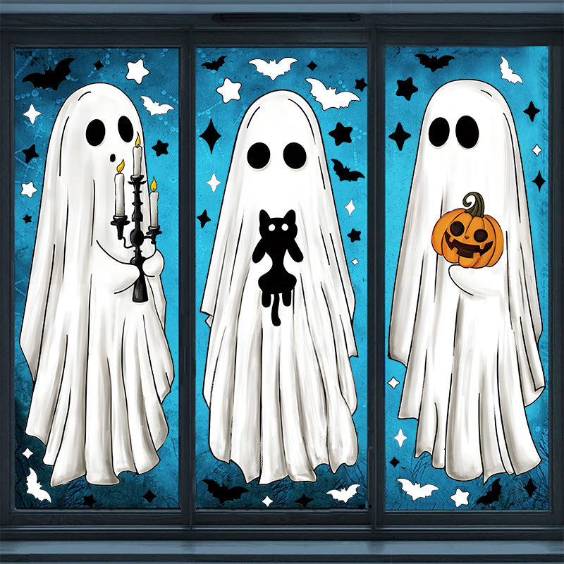 👻 Halloween Ghost Window Clings – Double-Sided Reusable Static Decorations