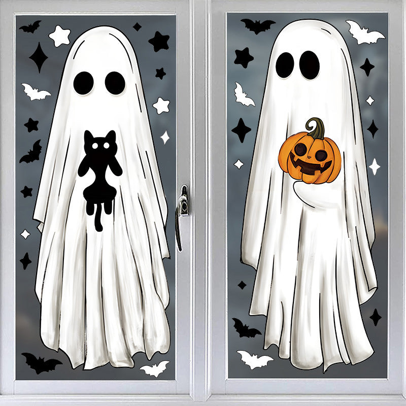 👻 Halloween Ghost Window Clings – Double-Sided Reusable Static Decorations