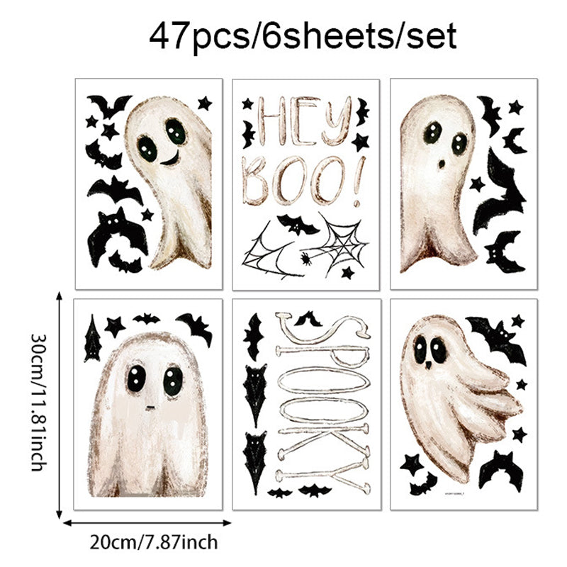 👻 Halloween Ghost Window Clings – Double-Sided Reusable Static Decorations