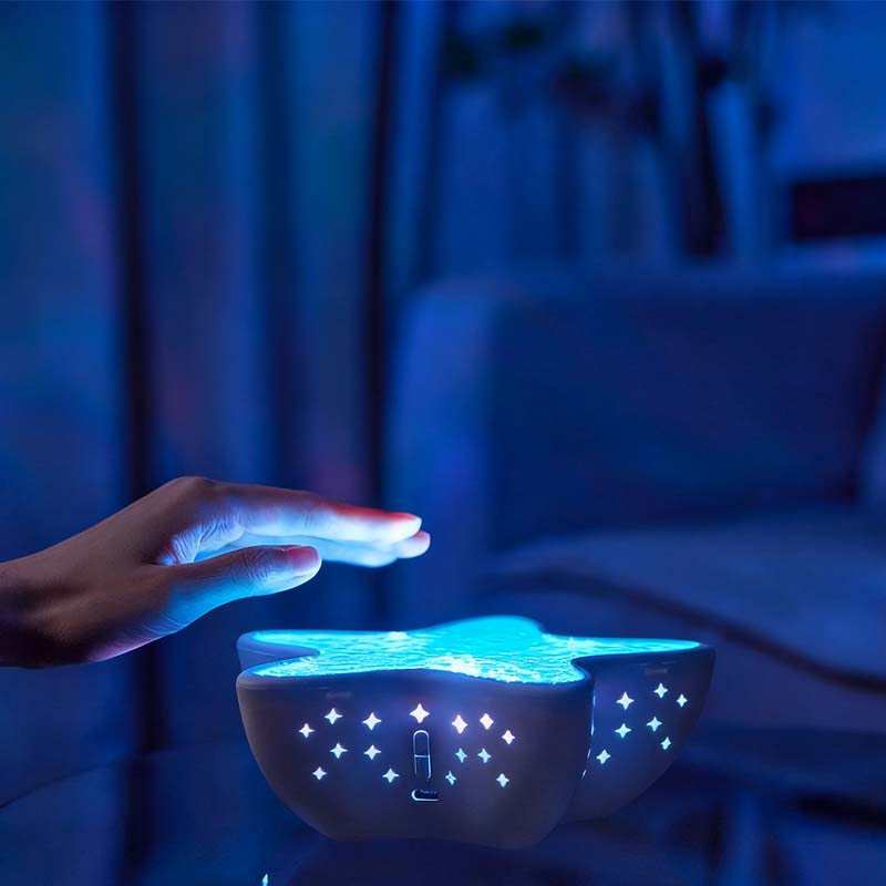 🌊Multi-color adjustment Hot selling atmosphere room decoration starfish wave projection lamp