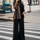 Fashion Blazer & Wide-Leg Pants Set