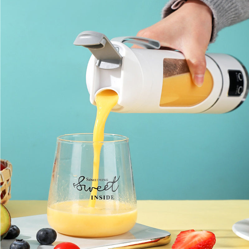 🍊🥤 450 ml Portable Cordless Blender | Digital LED Display, Dual Lid & 30-Second Blend