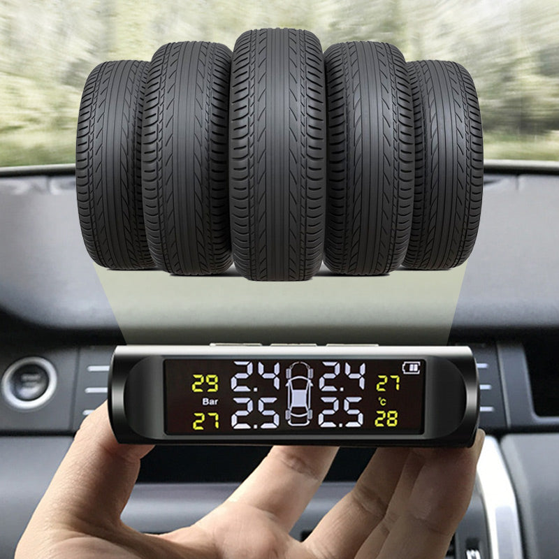 🔥Solar Real-Time Four-Wheel Display Tire Pressure Monitor