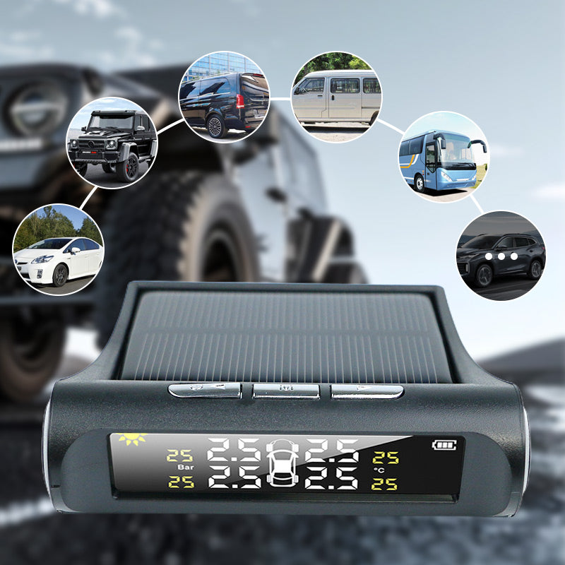 🔥Solar Real-Time Four-Wheel Display Tire Pressure Monitor