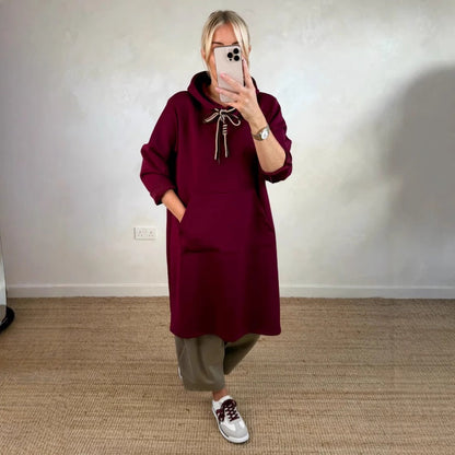 Women's Oversized Long Hoodie Dress with Pockets