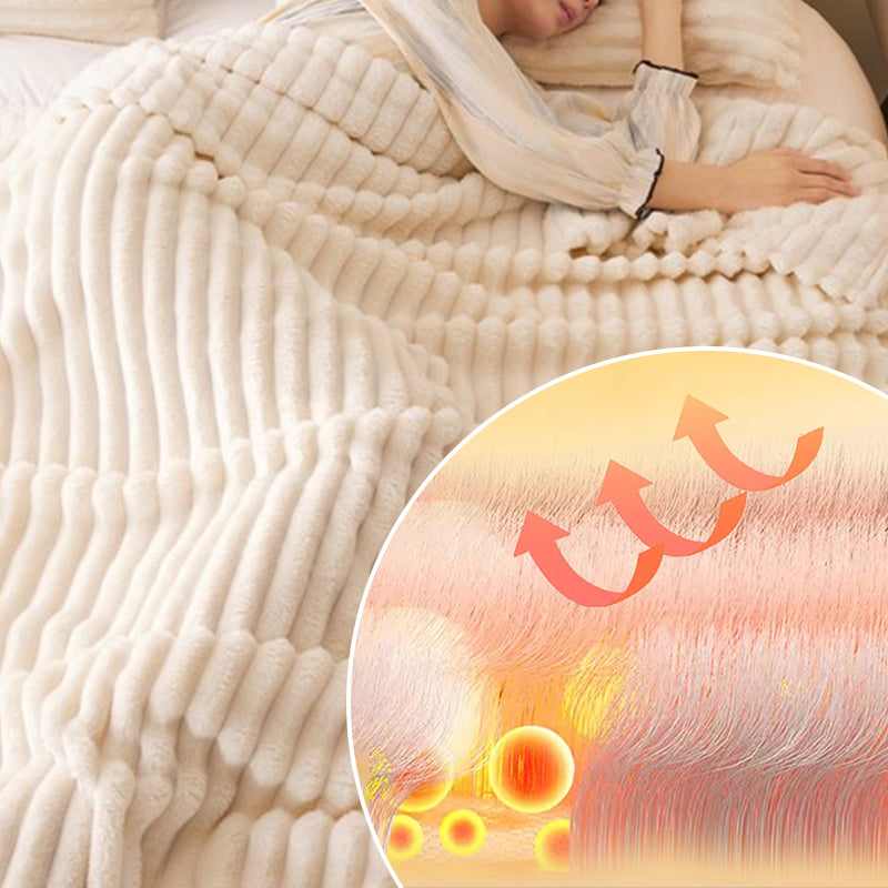 ✨ The Look of Rabbit Fur, The Price of Flannel – Cozy Throw for Sofa, Office & Travel. Free UK Delivery